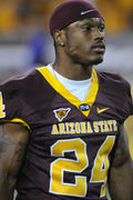 Arizona State University&#39;s Keegan Herring leaves the field after The University of Nevada-Las Vegas upset Arizona State University 23-20 in overtime at Sun ... - 3313233_UNLV_v_ASU