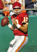 The Atlanta Falcons' Stanley Pritchett catches a pass against the Kansas  City Chiefs during their NFL football game at Arrowhead Stadium in Kansas  City, MO. on October 24, 2004. The Chiefs won