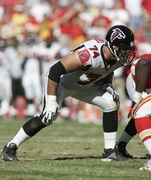 The Atlanta Falcons' Peerless Price catches a pass against the Kansas City  Chiefs during their NFL football game at Arrowhead Stadium in Kansas City,  MO. on October 24, 2004. The Chiefs won