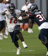 Houston Texans tackle Ephraim Salaam (74) during a training camp