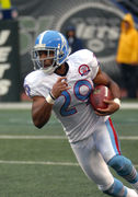 27 September 2009: Tennessee Titans #25 running back LenDale White  antagonizes the crowd. The New York Jets defeated the Tennessee Titans  24-17 at Giants Stadium in Rutherford, New Jersey. In honor of