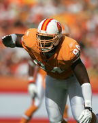 08 NOV 2009: 1979 Tampa Bay Buccaneer David Lewis wearing the old jersey  during the game between the Green Bay Packers and the Tampa Bay Buccaneers  at Raymond James Stadium in Tampa