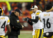 Pittsburgh Steelers center Doug Legursky (64) warms up prior to a