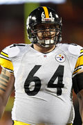 Pittsburgh Steelers center Doug Legursky (64) warms up prior to a