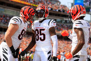 CINCINNATI, OH - SEPTEMBER 12: A Cincinnati Bengals helmet is shown with a  9/11 memorial ribbon decal during the game against the Minnesota Vikings  and the Cincinnati Bengals on September 12, 2021