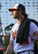 Tampa Bay Rays starting pitcher Jalen Beeks (68) throws out the first pitch  in the bottom of the first inning against the Baltimore Orioles at Oriole  Park at Camden Yards in Baltimore