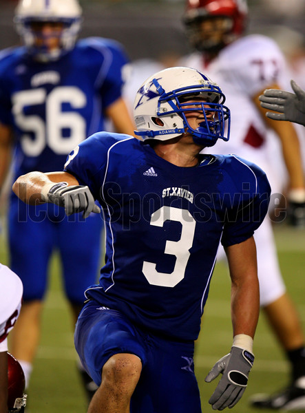 Luke Kuechly 3 St. Xavier High School Blue Football Jersey — BORIZ