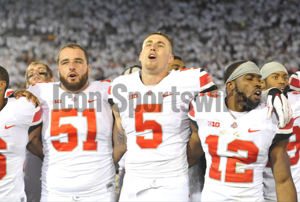 DENVER BRONCOS JEFF HEUERMAN HAND SIGNED OHIO STATE 8X10 PHOTO W