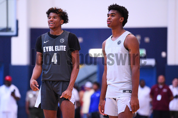 LOS ANGELES, CA - AUGUST 10: Jalen Green looks on during the Nike Academy  Showcase Game on August 10, 2019 at the Los Angeles Southwest College in  Los Angeles, CA. (Photo by