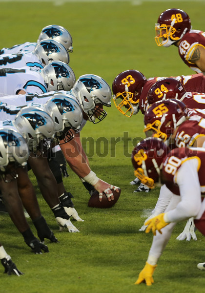 LANDOVER, MD - DECEMBER 27: Carolina Panthers defensive line