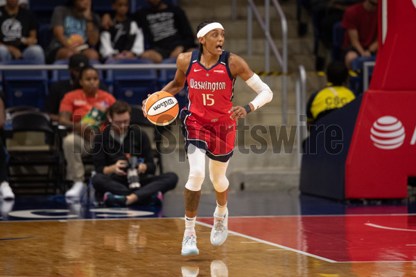 Los Angeles Sparks forward Dearica Hamby (5) grabs a rebound